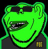 amerimutt ear federal_bureau_of_investigation glasses glowing glownigger green_skin mutt open_mouth subvariant:impish_amerimutt trend:glowie variant:impish_soyak_ears // 637x660 // 32.1KB