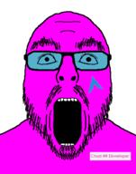 arch_linux glasses mouth_open quote quote_(user) stubble teeth variant:flartson // 404x515 // 17.7KB