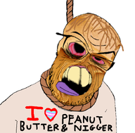 brown_skin deformed hanging i_heart i_heart_nigger looking_at_you peanut peanut_butter purple_tongue rope teeth text tongue tranny transheart variant:feraljak yellow_teeth // 702x690 // 275.2KB