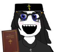 bible blue_eyes book christian_cross christian_identity christianity clothes cross crucifix eastern_orthodox glasses hair hat holding_book holy_bible necklace orthodox orthodox_cross orthodoxy variant:soytan white_background white_skin // 585x522 // 50.8KB