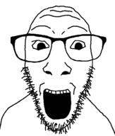 glasses open_mouth soyjak stubble variant:dylanjak // 552x650 // 14.3KB