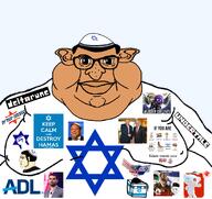 brown_skin closed_mouth clothes deltarune fat full_body glasses hair israel jewish_nose judaism lips murder_drones mutt reddit shorts snoo star_of_david subvariant:branigger transparent_background tshirt undertale variant:brandon // 1675x1583 // 801.7KB