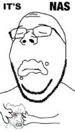 bloodshot_eyes closed_eyes closed_mouth crying eating holding_object its_over nas subvariant:wholesome_soyjak text variant:gapejak wojak // 507x889 // 169.4KB