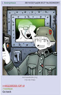 4chan anime anti_soyjak arm button closed_eyes cross crying ear glasses greentext hair hand holocaust military nazism open_mouth soyjak stubble swastika text uniform uzaki_chan_wa_asobitai uzaki_hana v_(4chan) variant:soyak // 1170x1812 // 1.2MB