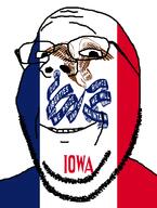 eagle flag flag:iowa glasses iowa looking_at_you smile soyjak stubble subvariant:wholesome_soyjak teeth template text united_states variant:gapejak // 582x772 // 38.0KB
