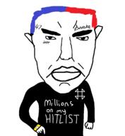 47 angry arm awake awake_the_rapper bobby_crimo closed_mouth clothes ear glasses hair hand highland_park mass_shooter millions_must_die rapper robert_crimo soyjak subvariant:pol_face text variant:chudjak // 1062x1150 // 35.5KB