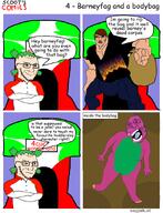 4chan 4cuck bag barneyfag body_bag comic green_hair lee_goldson series:scoot's_comics // 693x906 // 327.8KB