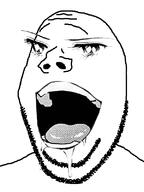 ahegao anime drool open_mouth soyjak stubble subvariant:wholesome_soyjak tongue variant:gapejak // 600x800 // 91.4KB