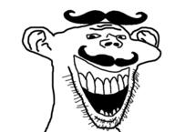 ear laughing mustache open_mouth soyjak stubble subvariant:splicejak unibrow variant:impish_soyak_ears // 492x372 // 56.8KB