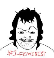 feminist hair kurtis_conner mustache shirt_with_words smug variant:unknown white_skin // 8811x9432 // 530.4KB