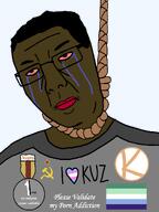 ack award badge black_eyes bloodshot_eyes brown_eyes brown_skin commie communism crying faggot flag:gay_pride_flag flag:transgender_pride_flag gay gay_flag grey_shirt hair hammer_and_sickle hanging heart i_heart i_love i_trans_heart kolyma kolymacuck kuz kuzzy kuzzycuck noose porn_addiction red_lips rope shitskin slopjak splintercuck star_(symbol) subvariant:chuzjak t50_eyes text transgender_flag transheart variant:chudjak variant:kuzjak // 810x1080 // 36.1KB