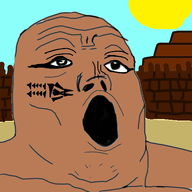 ancient brown_skin country drawn_background history mesopotamia open_mouth soyjak sumer sumerian sun tattoo variant:tony_soprano_soyjak // 500x500 // 85.4KB