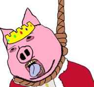 animal bloodshot_eyes double_chin ear eyelids hanging oink pig pink_skin red_eyes small_eyes snout soyjak stubble subvariant:massjak subvariant:wholesome_soyjak technoblade tongue variant:bernd variant:gapejak video_game youtuber // 737x684 // 225.1KB