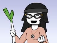 animated avengers background beanie closed_mouth clothes food glasses hair hand holding_object leek leekspin necklace open_mouth smile soy soylent variant:soytan vegetable // 702x537 // 81.0KB