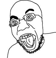 glasses open_mouth soyjak stubble variant:thiefjak // 444x458 // 10.4KB