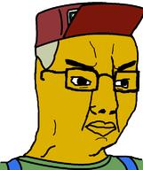 angry cap cartoon clothes hair hat sneed soyjak the_simpsons variant:chudjak yellow yellow_hair yellow_skin // 645x770 // 21.1KB