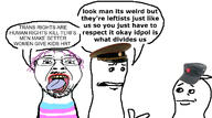 cap clothes communism disgusted fallenchungus hat leftism speech_bubble text tranny variant:bernd // 1211x673 // 323.2KB