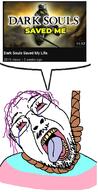 balding bloodshot_eyes crying dark_souls dead flag glasses hair hanging mustache open_mouth purple_hair rope screenshot soyjak speech_bubble stubble suicide tongue tranny variant:bernd video_game yellow_teeth youtube // 773x1509 // 439.6KB