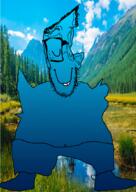 buck_teeth calm closed_eyes deformed forest mountains sky smile variant:sloppy // 762x1079 // 447.4KB