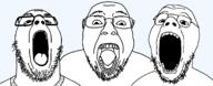 3soyjaks bald gape glasses guinness_trio open_mouth series:trios_&_duos stubble teeth template tongue transparent_background variant:bernd variant:isaac variant:phillip // 2712x1096 // 86.9KB
