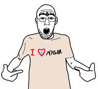 africa arm clothes glasses hand heart i_heart_nigger i_love niger open_mouth pointing pun russia soyjak spade stubble tranny tshirt variant:shirtjak z_(russian_symbol) // 618x559 // 72.5KB