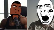bbc beard black_skin brown_eyes closed_mouth fitxfearless glasses gold_chain incel interview open_mouth redpill screenshot spade stubble subvariant:spadeson tank_top variant:cobson white_skin wide_nose // 1375x772 // 329.8KB