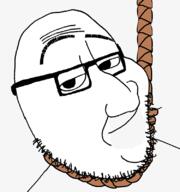 glasses hanging looking_at_you rope smug soyjak stubble suicide variant:smugjak // 750x800 // 113.3KB