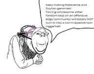 dialogue jews mask nas:merchant nate niggerhell speech_bubble subvariant:wholesome_soyjak tranny twitter variant:bernd variant:gapejak variant:soytan // 1800x1402 // 399.9KB