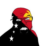 angry country flag glasses jacksepticeye looking_at_you mustache open_mouth papua_new_guinea soyjak stubble teeth variant:feraljak youtube // 1500x1500 // 29.0KB