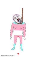 animated blood bloodshot_eyes clothes crying flag full_body glasses hair hand hanging kyorokyoro leg mustache neovagina open_mouth poyopoyo purple_hair rope soyjak stubble suicide tongue tranny variant:bernd yellow_teeth // 277x400 // 142.0KB