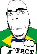 blue_eyes eyes_blue_like_the_atlantic eyes_like_the_o-o-cean fact fact_sign flag:brazil glasses looking_at_you pointing pointing_at_object sign soyjak stare stubble variant:cobson // 775x1127 // 220.8KB