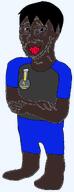 award badge big_lips bloodshot_eyes crossed_arms crying full_body jake jakparty_soy jartycuck low_effort nigger red_lips smug that_one_fucking_picture_of_nate_being_a_smug_little_bastard variant:soyak // 423x1104 // 133.8KB