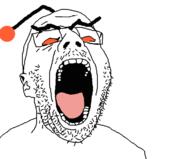 angry antenna ear glasses mustache open_mouth orange_eyes reddit soyjak stubble variant:isaac // 723x600 // 30.7KB