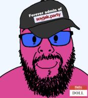 beard blue_glassess clothes doll_(user) glasses hat jesse_cox open_mouth pink_skin smile soyjak traced transparent_background variant:chai_breakfast // 500x555 // 23.9KB