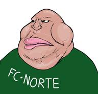 bald big_lips closed_mouth clothes fat football_jersey green_shirt norf_fc obese spanish_text tan_skin tshirt variant:meximutt yellow_sclera // 888x849 // 201.3KB