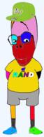 cap clothes colorful distorted dr_pepper full_body glasses hat libertarian new_balance rand_paul shoe short soyjak stubble subvariant:rand subvariant:wholesome_soyjak tshirt variant:gapejak // 585x1797 // 273.3KB