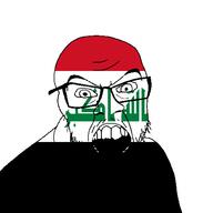 angry country flag glasses iraq jacksepticeye looking_at_you mustache open_mouth soyjak stubble teeth variant:feraljak youtube // 1500x1500 // 21.7KB