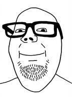 glasses looking_at_you meta:ai_generated meta:tagme monochrome smile soyjak stubble subvariant:wholesome_soyjak template variant:gapejak white_background // 760x1024 // 73.1KB