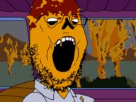 blood creepypasta dead_bart drawn_background fire glasses homer_simpson melting open_mouth soyjak stubble the_simpsons variant:gapejak white_eyes yellow_skin // 640x480 // 22.1KB