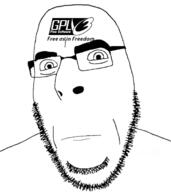 closed_mouth glasses gplv3 soyjak stubble variant:cobson // 619x693 // 98.3KB