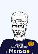 award closed_mouth glasses iq mensa smirk soyjak stubble text transparent_background variant:unijak // 1000x1414 // 64.9KB