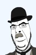 bowler_hat clothes edgar_ross glasses mustache necktie smile soyjak stubble variant:cobson // 800x1200 // 39.5KB