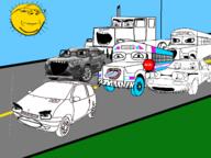 bus car chud driving grass miata multiple_soyjaks renault road school_bus semi semi_truck series:vehiclejaks soybus sun toyota traffic tranny variant:bernd variant:chudjak variant:cobson variant:gapejak variant:impish_soyak_ears variant:miatajak variant:soyak vehicle // 600x450 // 126.2KB