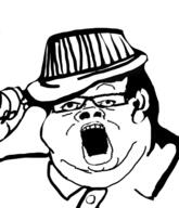 clothes fat fedora glasses hair hat open_mouth soyjak variant:a24_slowburn_soyjak // 468x543 // 135.4KB