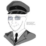 arrow closed_mouth glasses military_cap military_hat military_uniform portrait series:arrow_police stubble tinted_glasses variant:soyak // 1280x1280 // 363.6KB