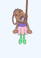 ack arm artist:juaco basket bassie_(dandy's_world) bloodshot_eyes blush brown_skin cartoon crying dandy's_world easter eyebrows eyelashes faggot hanging leg open_mouth rope suicide tranny trend:colorjak variant:bernd // 1400x2000 // 103.8KB