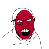 angry country flag flag:japan glasses japan looking_at_you mustache open_mouth soyjak stubble teeth variant:feraljak // 1500x1500 // 29.2KB