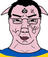 bbc glasses hair looking_at_you pigger smile smug soyjak subvariant:chudjak_front ukraine variant:chudjak // 490x586 // 112.8KB