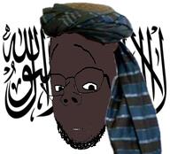 afghani afghanistan black_skin brainful clothes country flag glasses hat islam smile soyjak stubble subvariant:rand subvariant:wholesome_soyjak taliban variant:gapejak // 546x496 // 192.1KB