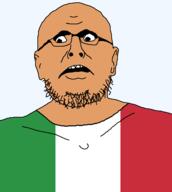 benito_mussolini brown_skin ear flag:italy glasses italy open_mouth soyjak stubble surprised variant:benitojak white_background // 524x585 // 21.2KB